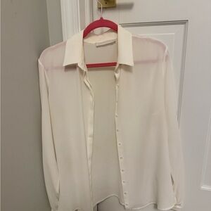 Anne Fontaine Elegant White Sheer Blouse